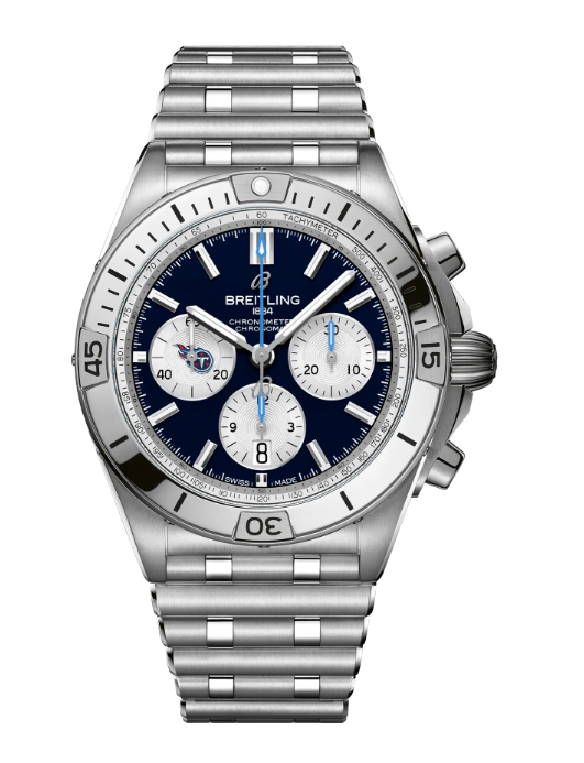 Review Breitling CHRONOMAT B01 42 NFL TENNESSEE TITANS EDITION Replica watch AB01342B1C6A1 - Click Image to Close